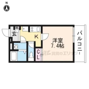 アリエッタウメヅ【103号室】の間取り