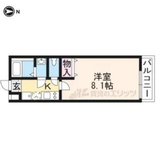 フラッティ大徳寺南【3階】の間取り