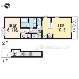 ミルト膳所 A【2階】の間取り
