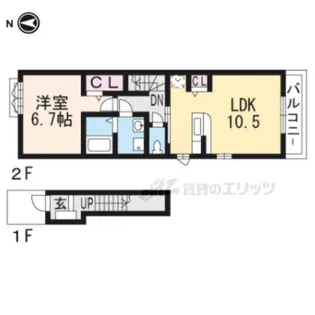 ミルト膳所 A【2階】の間取り
