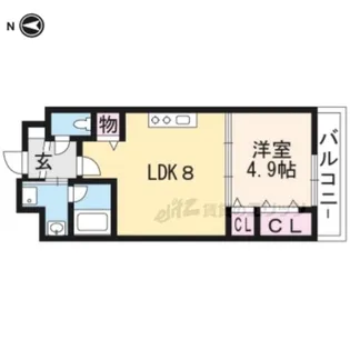 Pour Toujours大将軍【503号室】の間取り