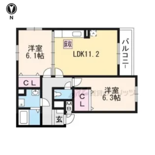 Nourish Comyu【1階】の間取り