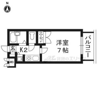 リーガル京都五条烏丸【202号室】の間取り
