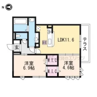 プレジール平安【1階】の間取り