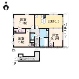 サニーウェル【2階】の間取り