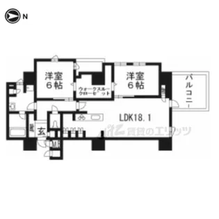 グランドメゾン京都御池通【710号室】の間取り