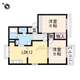 スカイハイツ橋井B棟【202号室】の間取り