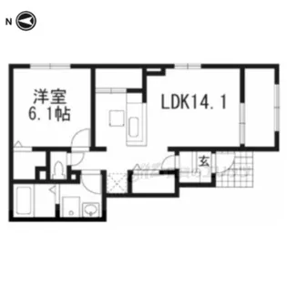 ヴィラ宮の前【103号室】の間取り