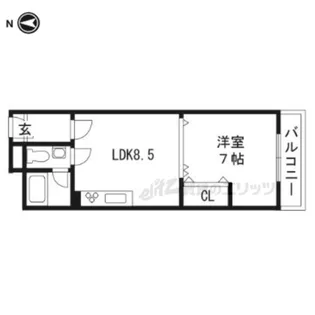 西陣グランドハイツ【408号室】の間取り
