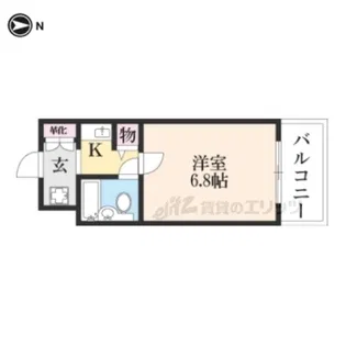 ダイアパレス京都祗園【2階】の間取り