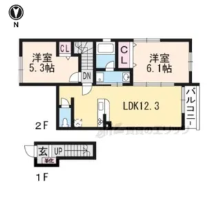 ホワイトレーク大将軍【2階】の間取り