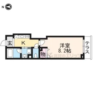 エルミタージュ二条聚楽【102号室】の間取り
