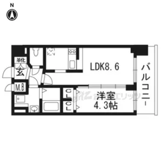 プレサンスTHE KYOTO彩美【603号室】の間取り