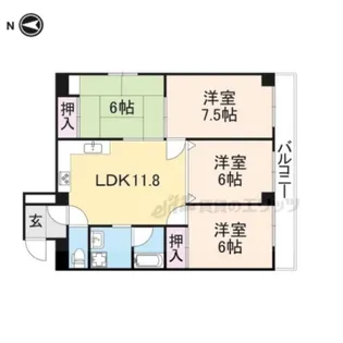 ラサール御所【302号室】の間取り