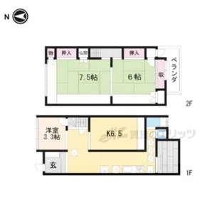 滋賀県大津市長等2丁目【一戸建】の間取り