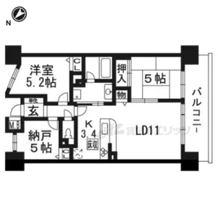 パデシオン六地蔵ザ・タワーレジデンス【810号室】の間取り