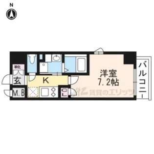 エスカーサ京都四条梅津【7階】の間取り