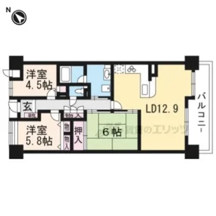 ローレルコート草津【4階】の間取り