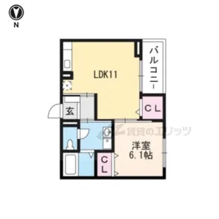 ルル オブ 蛇塚 プログレッソ【2階】の間取り