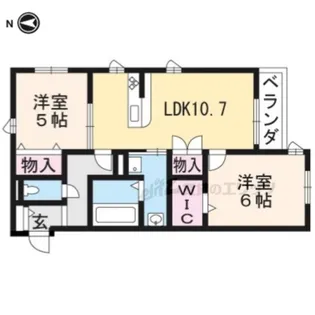 AXIS長岡天神【201号室】の間取り