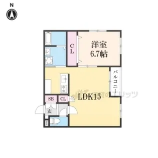 フローデリーⅠ【206号室】の間取り