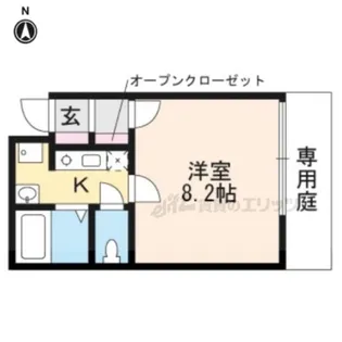 サウスゲート東福寺【102号室】の間取り