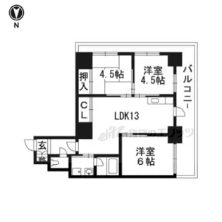 パレジット五条 【5階】の間取り