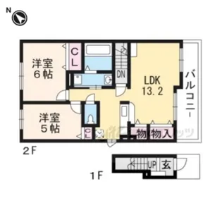 サン フィレール【201号室】の間取り