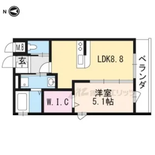 クレスト烏丸松原【202号室】の間取り