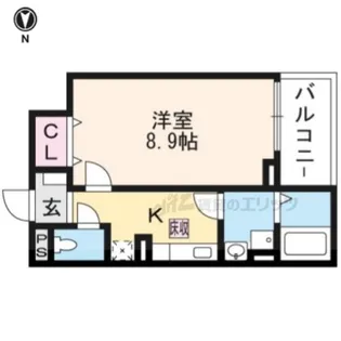 シャルマン唐橋南【1階】の間取り