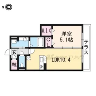 ラヴィベル栗東【1階】の間取り