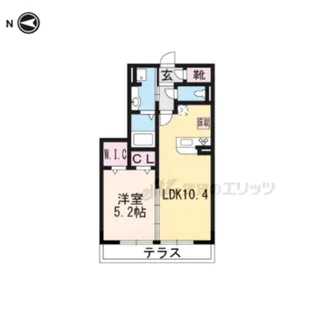 ラヴィベル栗東【1階】の間取り