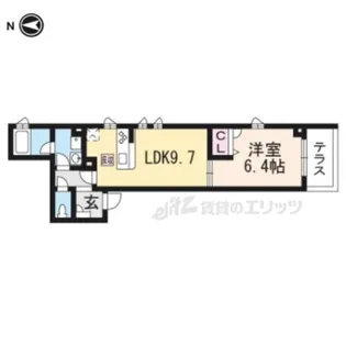 クレドール北山【102号室】の間取り