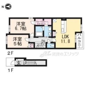 ウッディ オアシス Ⅰ【2階】の間取り