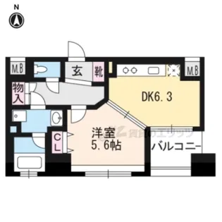 クリスタルグランツ西大路三条【301号室】の間取り