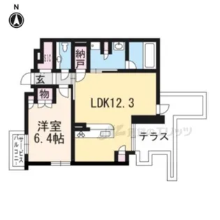 イーグルコート御所南柳馬場二条【103号室】の間取り