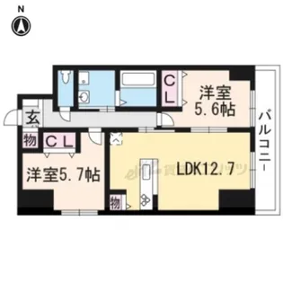 グランレブリー桂川グレイスレジデンス【506号室】の間取り