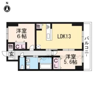 グランレブリー桂川グレイスレジデンス【705号室】の間取り