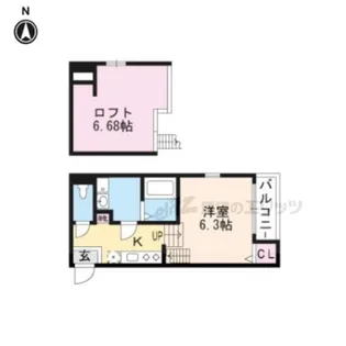 ハーモニーテラス椥辻封シ川町?【2階】の間取り