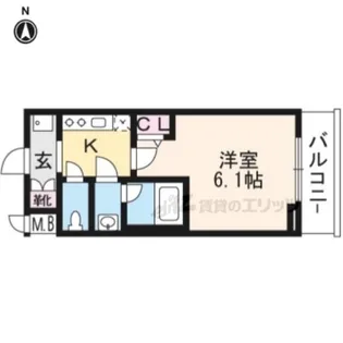 エステムコート京都西院【4階】の間取り