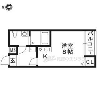 KYOTO HOUSE東寺【103号室】の間取り