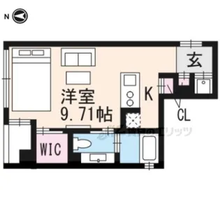 COTO GLANCE 御所北【407号室】の間取り