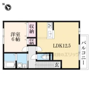 1LDKの間取り画像