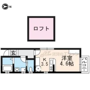 泉殿ハイツ【2階号室】の間取り