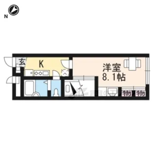 レオパレスみくも西【105号室】の間取り