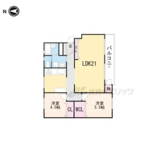 長岡天神ハイツ18棟【302号室】の間取り
