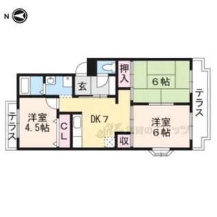 イワタニガーデンハイツ【303号室】の間取り