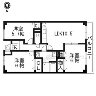 カーサ フィレンツェ【3階】の間取り