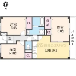 カーサ フィレンツェ【3階】の間取り