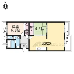 Lakefront Biwa【311号室】の間取り